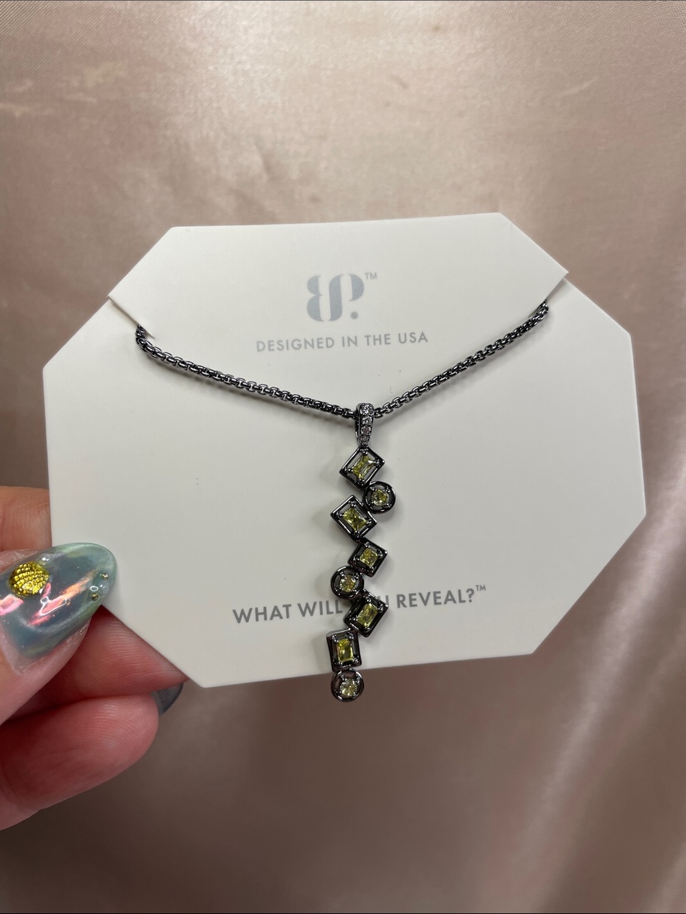 Bomb Party "Always Fabulous" Lemon CZ on Hematite $128 MSRP